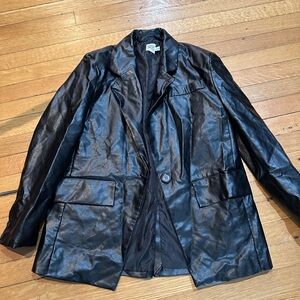 Princess Polly Faux Leather Black Jacket